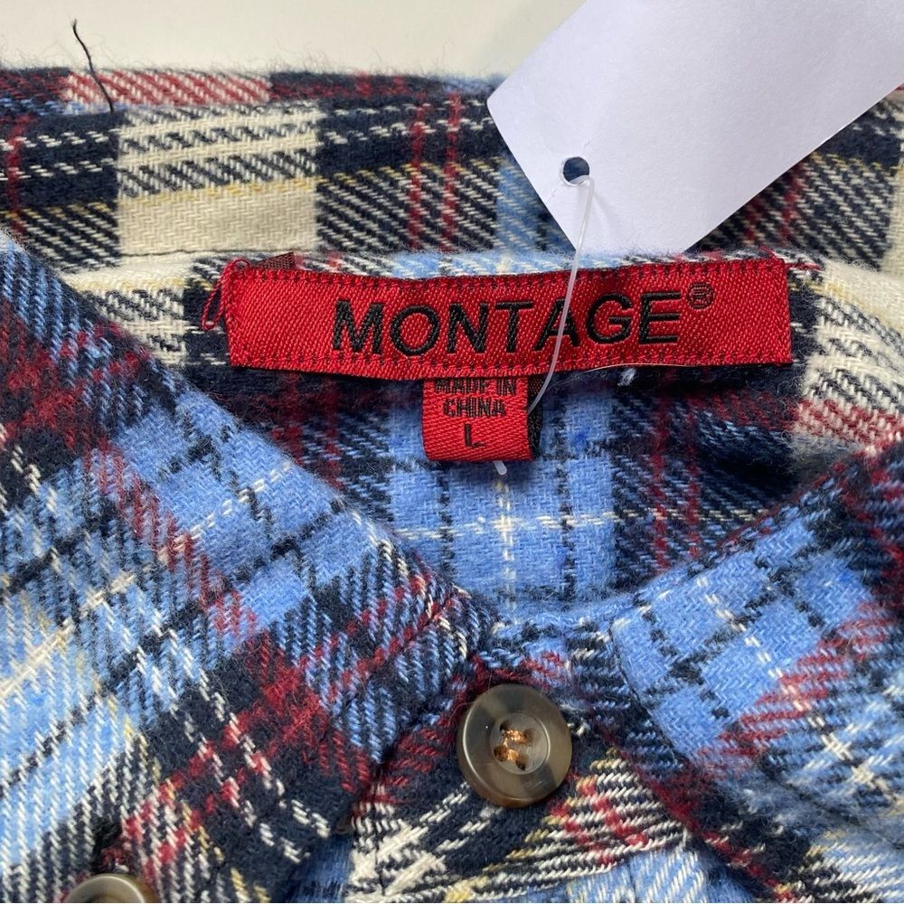 Montage Flannel, Size Large, Mens warm flannel button up shirt , long sleeve NWT - Picture 3 of 6